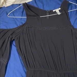 Cold shoulder black romper